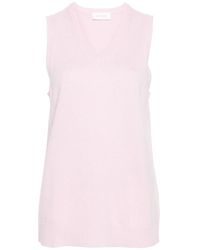 Sportmax - Truien & Vesten ,Roze ,Wol V-Hals Truien - Lyst