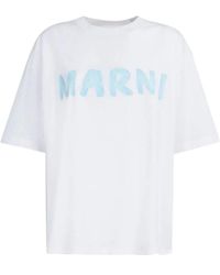 Marni - Oversize weißes baumwoll-t-shirt,stylisches t-shirt - Lyst