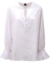 Fay - Wit Katoen/Linnen Blouse - Lyst