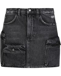 AMISH - Rokken ,Zwart ,Denim Zwarte Logo Jeans - Lyst