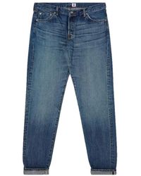 Edwin - Jeans ,Blauw ,Katoen Regular Tapered Jeans Blauw Donkere Wassing - Lyst