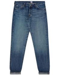 Edwin - Jeans ,Blauw ,Katoen Regular Tapered Jeans Blauw Donkere Wassing - Lyst