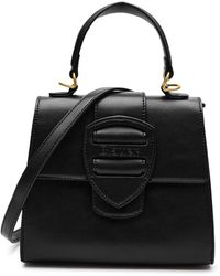 Blauer - Schwarze Handtasche Mit Ton-In-Ton-Logo - Lyst
