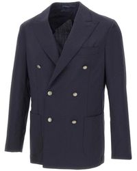 Barba Napoli - Jassen ,Blauw ,Wol Lello Blazer - Lyst
