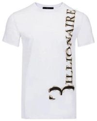 Billionaire - Magliette bianca con stampa logo in cotone - Lyst