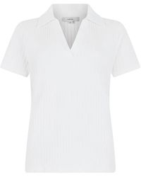Vince - Tops ,Wit ,Katoen Geribbelde Polo Van Katoenmix - Lyst
