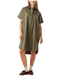 SELECTED - Kleedjes ,Groen ,Denim Groene Korte Overhemdjurk Voor Vrouwen - Lyst