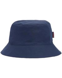 Barbour - Cappello a secchiello reversibile blu a quadri - Lyst