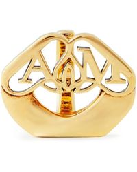McQueen - Messing Siegel Logo Ring Licht Antik - Lyst