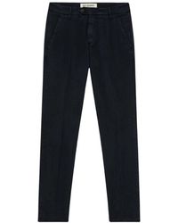 Roy Rogers - Broeken ,Blauw ,Katoen Blauwe Gabardine Broek Slim Fit - Lyst