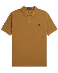 Fred Perry - Tops ,Bruin ,Katoen Slim Fit Plain Polo - Lyst
