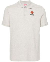 KENZO - Graue polo t-shirts mit besticktem logo - Lyst