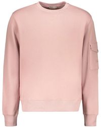 Herno - Hoodies & Sweatvesten ,Roze ,Katoen Katoenen Crew-Neck Sweatshirt Met Klepzak - Lyst