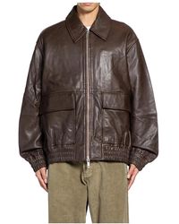 Studio Nicholson - Piston Leren Bomberjack - Lyst