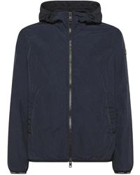 Peuterey - Jassen ,Blauw ,Nylon Blauwe Windjack Kreukel Stijl - Lyst