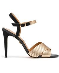 Kazar - Goldene Und Schwarze Sandalen Aus Zwei Arten Von Leder - Lyst