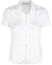 Low Classic - Overhemden ,Wit ,Wrinkle Half Sleeve Shirt - Lyst