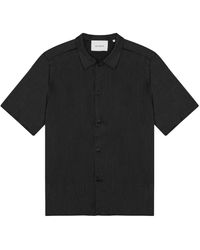 Les Deux - Overhemden ,Zwart ,Polyester Hector Plissé Shirt - Lyst