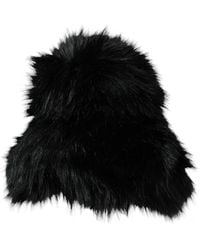 Dolce & Gabbana - Schwarzer faux fur bucket hat - Lyst