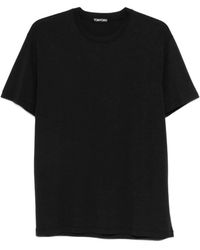 Tom Ford - Tops ,Zwart ,Katoen T-Shirt Met Ronde Hals - Lyst