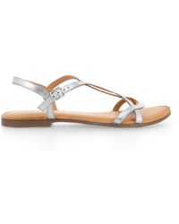 Gioseppo - Silberne Leder Knöchelriemen Sandalen - Lyst