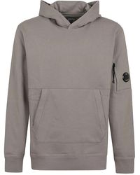 C.P. Company - Grauer Kapuzenpullover Mit Linsendetail - Lyst