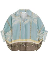 Summum - Overhemden ,Veelkleurig ,Blouse Palmtree Print - Lyst