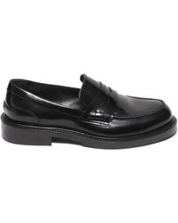 Guglielmo Rotta - Schwarzer loafer aus gebürstetem leder mit maske - Lyst