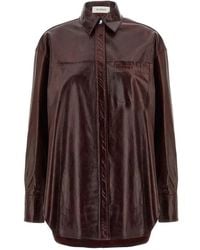 Sportmax - Borel Nappa Leren Blouse - Lyst