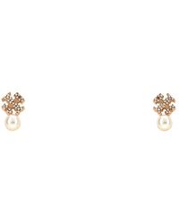 Tory Burch - Moondance Logo Und Perlen-Steckerohrringe - Lyst