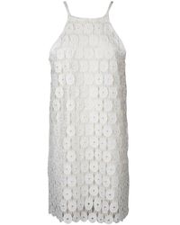 Erika Cavallini Semi Couture - Vestido de tubo de algodón macramè con forro - Lyst