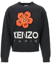 KENZO - Truien & Vesten ,Zwart ,Katoen Cozy Knit Sweater Pullover - Lyst