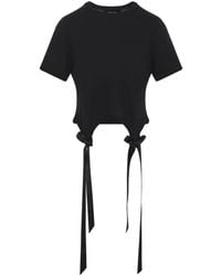 Simone Rocha - Tops ,Zwart ,Katoen Bow Tail Easy T-Shirt - Lyst