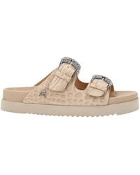 Philipp Plein - Schoenen ,Leer Croco Printed Leren Sandalen Plat Kristal - Lyst