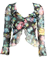 Desigual - Overhemden ,Veelkleurig ,Polyester T-Shirt Met Lange Mouwen - Lyst