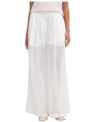 Isabelle Blanche - Broeken ,Wit ,Linnen Wijde Broek - Lyst