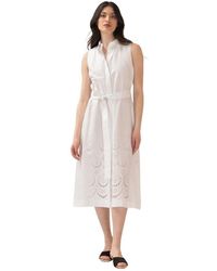 P.A.R.O.S.H. - Midi Jurk Met Borduursel En Ceintuur - Lyst