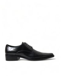 Dolce & Gabbana - Scarpe basse in pelle nere con lacci - Lyst