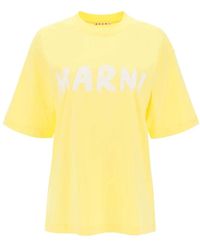 Marni - Camiseta de algodón orgánico con estampado de logo - Lyst