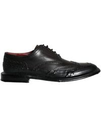 Dolce & Gabbana - Schwarze leder oxford wingtip formale derby schuhe - Lyst