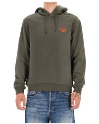 A.P.C. - Hoodies & Sweatvesten ,Groen ,Katoen Groene Sweater Rue Madame Paris Geborduurd - Lyst