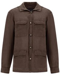 Herno - Jassen ,Bruin ,Katoen Field Jacket - Lyst