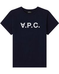 A.P.C. - Dunkelblaues t-shirt vpc color f - Lyst