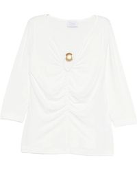 Clips - Tops ,Wit ,Top Met Gerimpeld Detail - Lyst