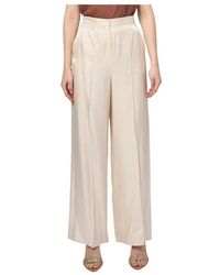 iBlues - Elegante Elfenbeinfarbene Hose Wide Leg - Lyst