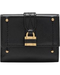 Chloé - Accessoires ,Zwart ,Katoen Paddington Mini Trifold Portemonnee - Lyst