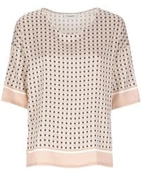 Kangra - Roze Kasjmier Viscose Geometrische Blouse - Lyst