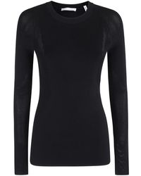 Helmut Lang - Truien & Vesten ,Zwart ,Polyester Elite Sport Top Lange Mouw Zwart - Lyst