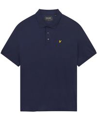 Lyle & Scott - Tops ,Blauw ,Katoen Plain Polo Shirt - Lyst