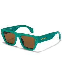 Palm Angels - Grüne sonnenbrille mit original-etui - Lyst